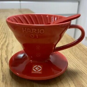 HARIO(ハリオ) V60透過ドリッパー01 コーヒー 1~2杯用 コーヒードリップ 新品 セラミック レッド 未使用品 VDC-01R