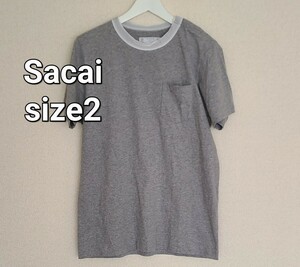 Sacaiサカイ コットンTシャツ size2グレー