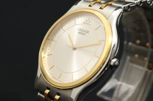 LVSP4-7-19 7T072-19 SEIKO セイコー 腕時計 9571-6020 CREDOR クレドール 18KT BEZEL クォーツ 約73g メンズ コンビ ジャンク