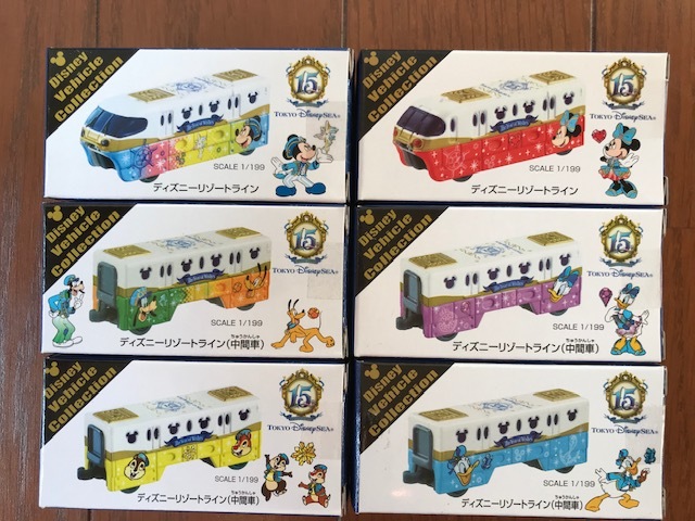 海外受注発注品 限定 ディズニーリゾートライントミカ 6点セット コンプリート ミニカー