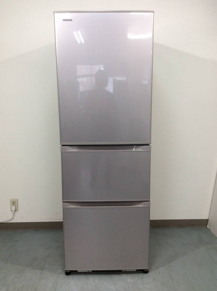 東芝 3ドア冷凍冷蔵庫 GR-H38S(NP) 375L 右開き 15年製 配送無料