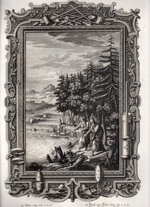 1732年 ショイヒツァー 神聖自然学 銅版画 Tab.487 列王紀下 第6章 5節 6節