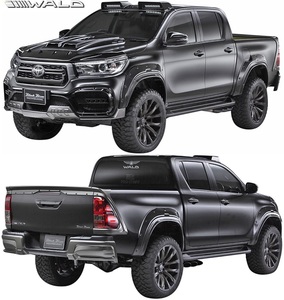 【M's】トヨタ 後期 GUN125 ハイラックス (R2.8-) WALD BLACK BISON エアロキット 3点 ／／ HILUX ヴァルド バルド エアロ パーツ セット