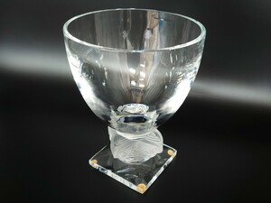 R-062126　フランス　LALIQUE(ラリック)　梟　フラワーベース(クリスタル、花瓶、花器、ボウル、鉢、小物入れ、ふくろう)