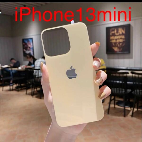 iphone 13miniバックガラスフィルム　背面フィルム(ゴルド)