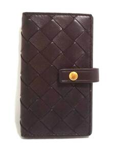 ボッテガヴェネタ キーケース マキシ イントレチャート ダークブラウン 茶色 593025 BOTTEGA VENETA ブラウン 【中古】