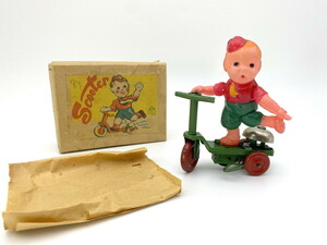 * rare box attaching *1940 period occupied .. under Japan era Alps commercial firm * shining star tea rumelaCM performance toy scooter boy * working properly goods beautiful goods north ...*