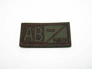 血液型パッチ AB- NEG ミリタリー用パッチ ワッペン