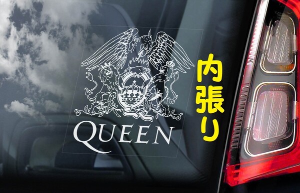 ◆クイーン QUEEN 内張り カーステッカー 110X100mm 内貼り シール