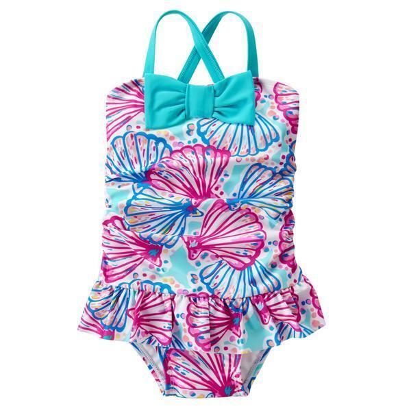 新品 ジンボリー Gymboree seashellシェル貝殻 リボン ワンピース水着 18-24m (90)