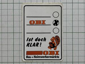 外国 古いステッカー：OBI リス フランス 独 蘭 デザイン 広告 ビンテージ +Mb