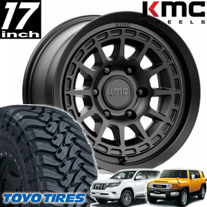 新品未使用品 KMC CANYON KM719 17インチアルミホイール TOYO OPEN COUNTRY M/T付き4本セット FJクルーザー 150プラド GUN125 ハイラックス