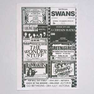 London London 1988 year [ Live * leaflet ]QUIREBOYS/THE WONDER STUFF/SWANS/GREEN ON RED/CRAZYHEAD/gig flyer 1988