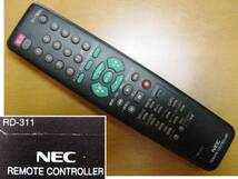 注目：稀少品 ★ NEC テレビ・ビデオ用 純正リモコン RD-311 ★_画像1