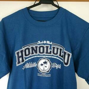 ハワイ購入Tシャツ　未使用　ネイビー　Sサイズ(34-36)　ホノルル　送料520円