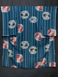 [ summer kimono ] Hanamaru writing silk .. single . antique height 152 TAGG001005 manner comfort 