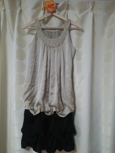  Strawberry Fields dress One-piece party wedding two next . beads neck ba Rune spangled chiffon Gold × black lady's 