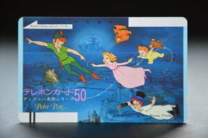  old telephone card Disney masterpiece series Peter Pan Peter Pan unused goods for searching language -A letter 25g10 inside Showa Retro enterprise thing idol anime te