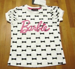 *送料無料*新品*80*Barbie*半袖Tシャツ*ブラックリボン*バービー*パフスリーブ*