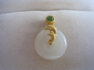 [SAMU]. beauty!! natural peace rice field sphere width 1.6cm silver 925 pretty dolphin pendant * super-beauty goods!