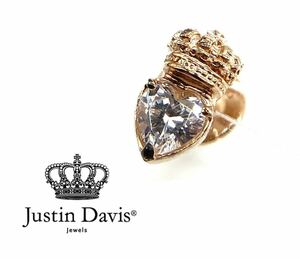 Justin Davis ジャスティンデイビス K18 925 王冠 クラウン ピアス ピンク ゴールド シルバー silver ストーン 総重量:約0.9g