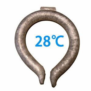 28℃ グレー アイスリング ネック用 首 冷却 熱中症対策 暑さ対策