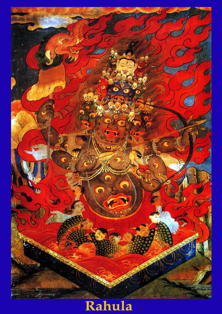 坛城藏传佛教佛画 A3 尺寸：297 x 420mm 罗睺罗, 艺术品, 绘画, 其他的