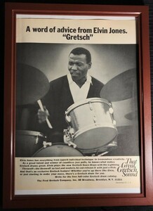 * 1960 period Gretsch original advertisement / L vi n* Jones Elvin Jones*