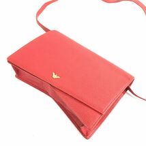 【ジョルジオアルマーニ×ヴァレクストラ】本物 GIORGIO ARMANI/Valextra ショルダーバッグ 赤色系 本革 レザー 女性用 レディース_画像5