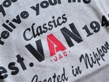 希少★VAN JAC ヴァンヂャケット★est.Classics VAN 1948 アーチロゴ★バックプリント Ｔシャツ M グレー/サマー アイビーボーイ J.PRESS_画像6