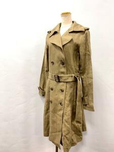 Hug O War/ Hugowar / all linen bell tedo trench coat / double coat / belt attaching / natural texture (fabric) 