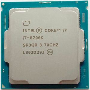 【中古品】Intel製CPU Core i7 8700K 3.70GHz LGA1151 ×1個
