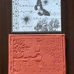 蝶 チョウ 消印 英字 スクリプト クリングスタンプ