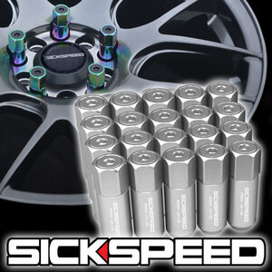 SICKSPEED キャップ付きナット ポリッシュ P1.5 20本 JDM USDM シックスピード ホイールナット レクサス トヨタ ホンダ 三菱 シルバー