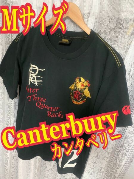 Canterbury カンタベリー　半袖　Tシャツ ラグビー　刺繍ロゴ　バックプリント　Mサイズ