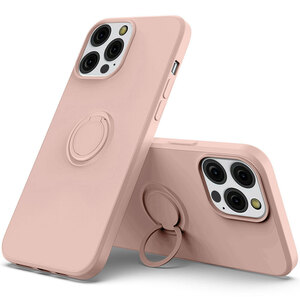iPhone12 Proリング付き ソフトケース TPU保護ケース ピンク