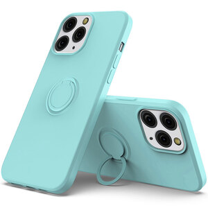 iPhone13 Pro Max Soft Case с кольцом защиты TPU Case Mint Green