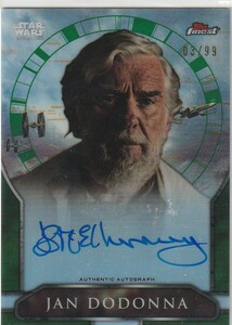 2018 Topps Finest Star Wars ☆ Ian McElhinney as Jan Dodonna 直筆サインカード 99枚限定