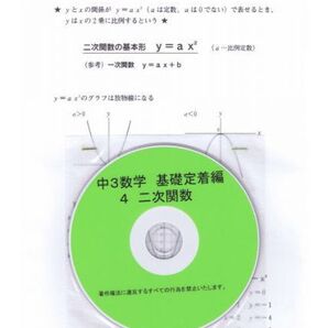 プロが教える 数学 中学 3年 DVD 4 二次関数 基礎編 問題集 中3 中学3年 中学校 復習 自宅学習 問題 教材 まとめ プリント 販売多数