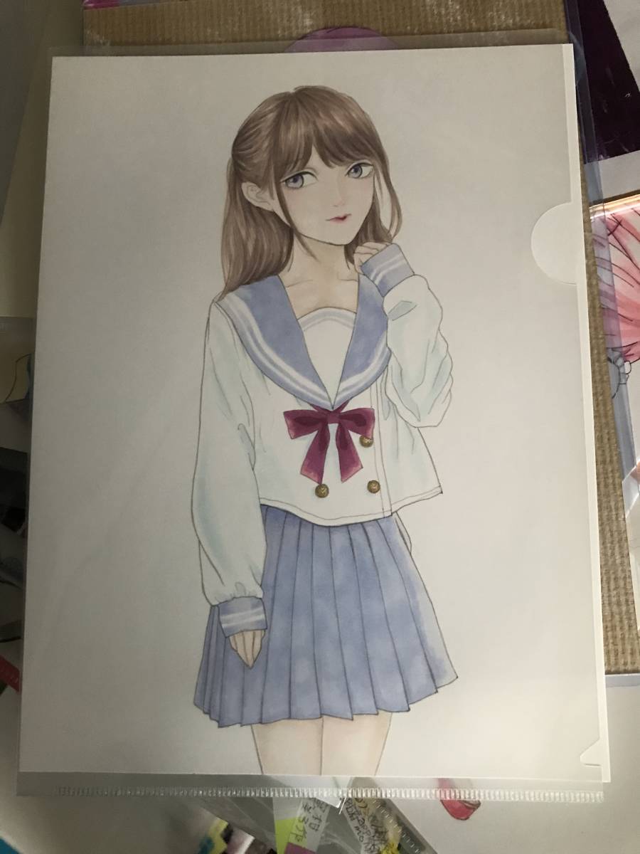 Sailor suit E･Handwritten illustration, comics, anime goods, hand drawn illustration