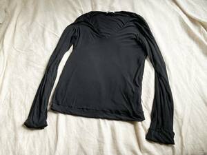  beautiful goods HELMUT LANG Helmut Lang double faced rayon cotton V neck long sleeve cut and sewn XS black black *7