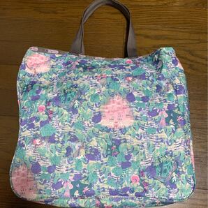レスポートサック 不思議の国のアリス柄 マザーズバッグ 習い事 お稽古バッグ エコバッグ トート USED LeSportsac