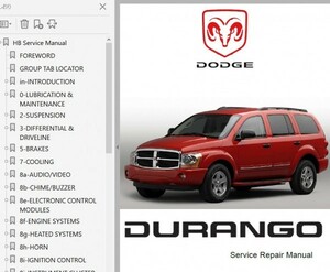  Dodge Durango DURANGO сервисная книжка книга по ремонту ремонт manual 