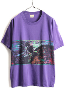 90s ■ ST JOHN'S BAY 両面 アート プリント 半袖 Tシャツ ( メンズ XL 程) 古着 オールド セントジョンズベイ JCペニー プリントTシャツ