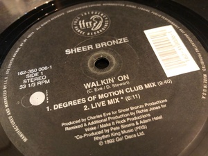 12”★Sheer Bronze / Walkin' On / Richie Jones / ヴォーカル・ハウス・クラシック！
