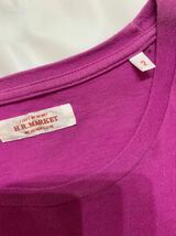 ハリウッドランチマーケット　メンズ　H刺繍コットン半袖Tシャツ　Mサイズ パープル_画像3