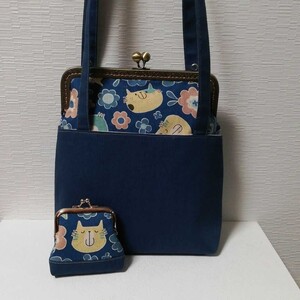 がま口トートバッグとポーチ ハンドメイド
