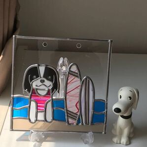 グラスアート壁掛け犬(名前入れ可能)