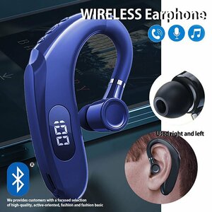 イヤホン ワイヤレス スポーツ Bluetooth5.2 防水 サラウンド マイク 片耳 高音質 iPhone スマホ対応 7987956 ネイビー 新品 1円 スタート