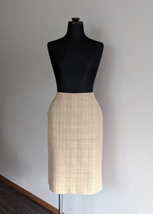  recycle goods SALVATORE FERRAGAMO( Salvatore Ferragamo ) silk flax skirt M size 